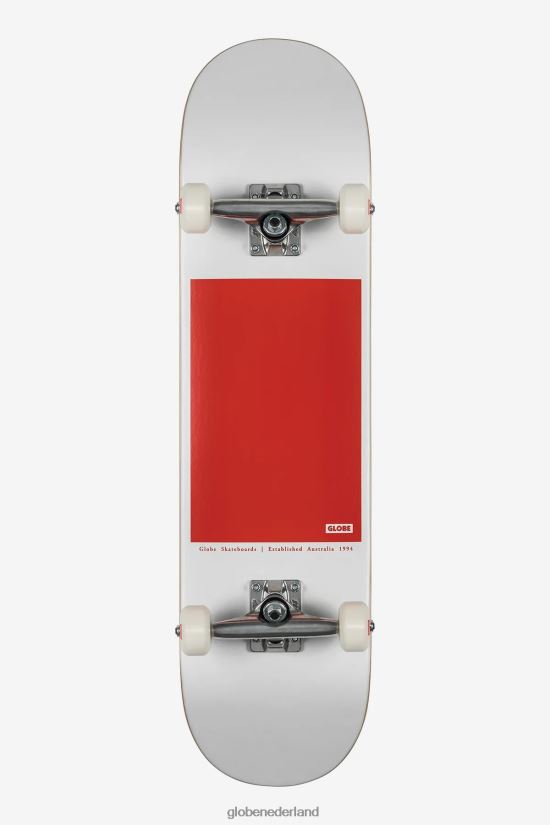 Globe Brand wit rood g0 blokserif 8,0" compleet FX80Z2192 skateboards