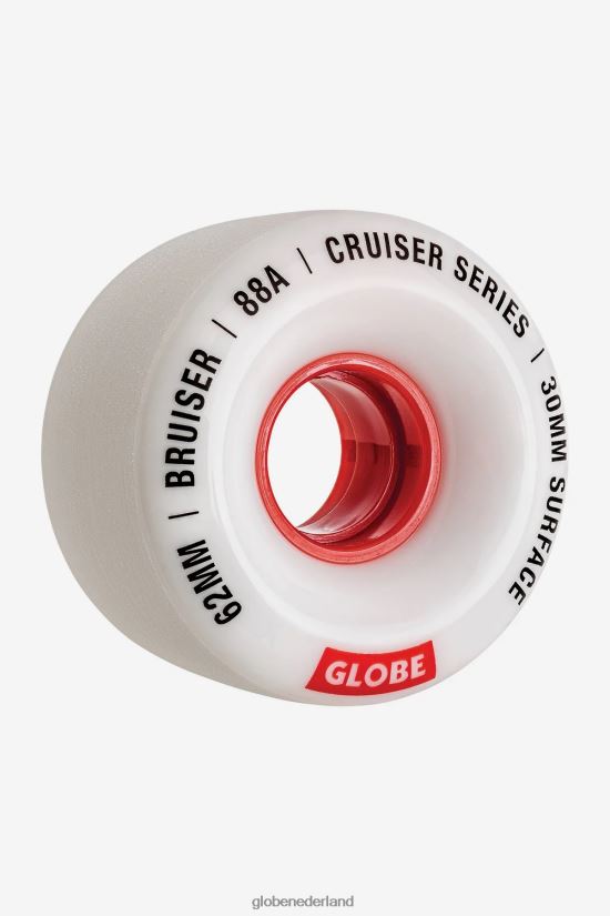 Globe Brand wit/rood/62 bruiser cruiserwiel 62 mm FX80Z2252 skateboards