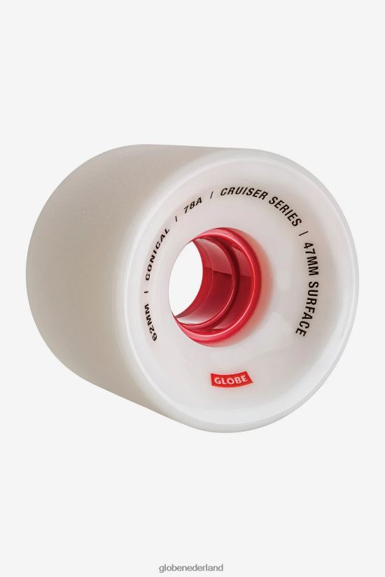 Globe Brand wit/rood/62 conisch kruiserwiel 62 mm FX80Z2253 skateboards