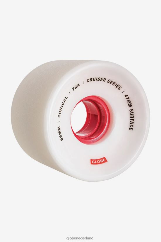 Globe Brand wit/rood/65 conisch kruiserwiel 65 mm FX80Z2254 skateboards