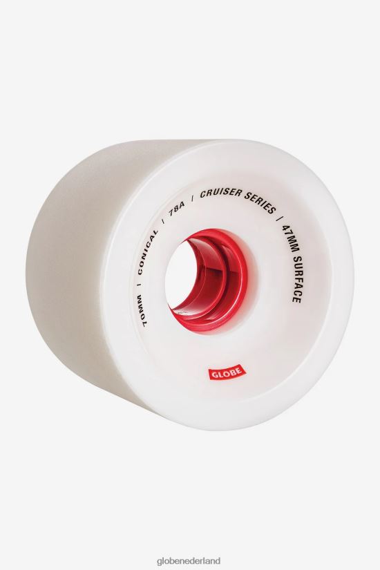 Globe Brand wit/rood/70 conisch kruiserwiel 70 mm FX80Z2255 skateboards
